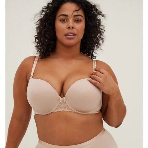 Torrid Push-Up T-Shirt Bra Size 46DDD Microfiber Beige with‎ 360° Back Smoothing - Picture 1 of 9